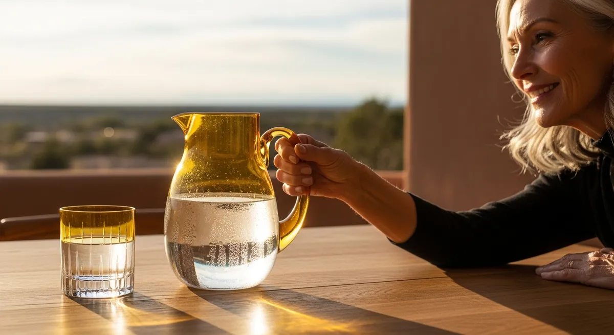 The Quiet Ritual of Staying Hydrated with a Favorite Glass and a Pitcher of Water - popular list